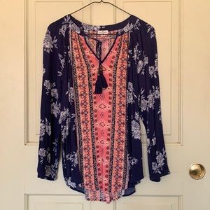 Blouse peasant style with floral pattern ANTHROPOLOGY Mason & Belle •MEDIUM•